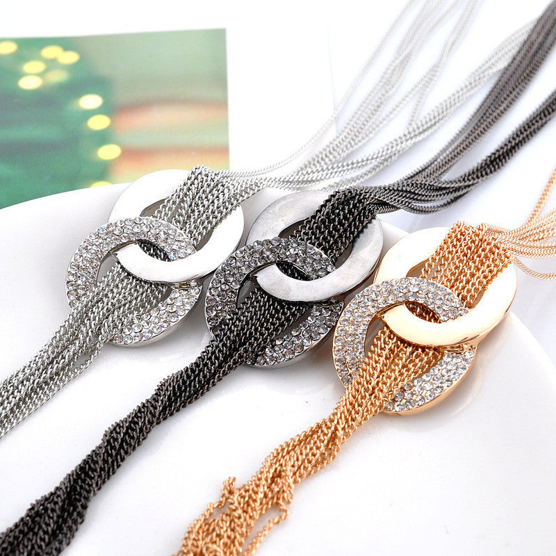 Collier femme Fashion Long Necklace Women Tassel Necklaces & Pendants Chain Necklace Bijoux Crystal Statement Necklace 2015 - CelebritystyleFashion.com.au online clothing shop australia