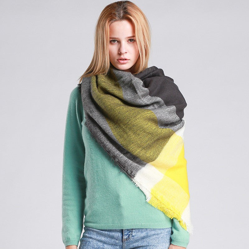 Za Winter Brand Cashmere Scarf Women Blanket Scarf Plaid Wraps long Scarf Women Pashmina Cashmere Shawls and Scarves tassel - CelebritystyleFashion.com.au online clothing shop australia