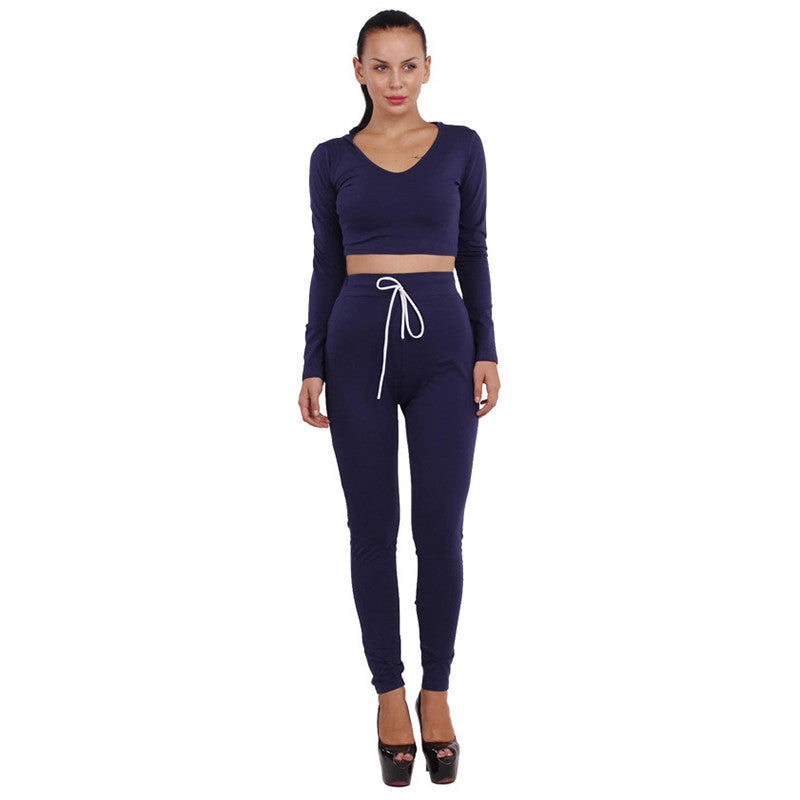 Two Piece Women Jumpsuit Full Pants Long Sleeve Hooded Cotton - CELEBRITYSTYLEFASHION.COM.AU - 1