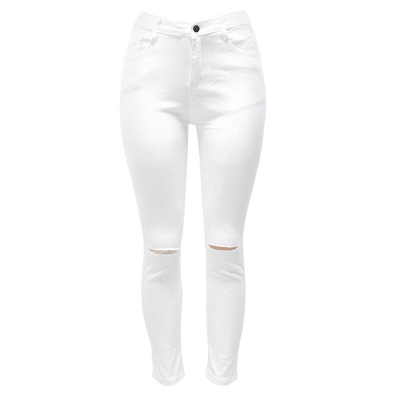 7 Colors High Waisted Cut Out Butt Lifting Destroyed Washed Elastic Slim Sculpt Pencil Jeans - CELEBRITYSTYLEFASHION.COM.AU - 2