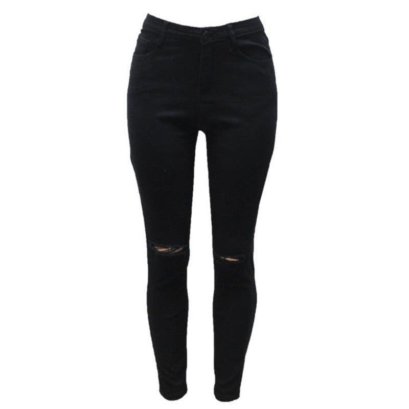 7 Colors High Waisted Cut Out Butt Lifting Destroyed Washed Elastic Slim Sculpt Pencil Jeans - CELEBRITYSTYLEFASHION.COM.AU - 3