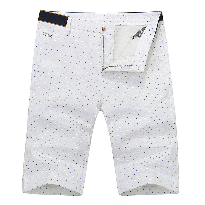 Summer Casual White Mens Polo Shorts Knee Length Straight Cotton Beach Shorts Fashion Print Men Short Pants Plus Size - CelebritystyleFashion.com.au online clothing shop australia