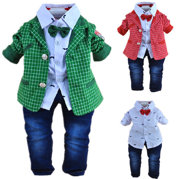 baby boys plaid gentlemen clothing set 3pcs baby boy clothing infant clothes set kids clothes sets - CelebritystyleFashion.com.au online clothing shop australia