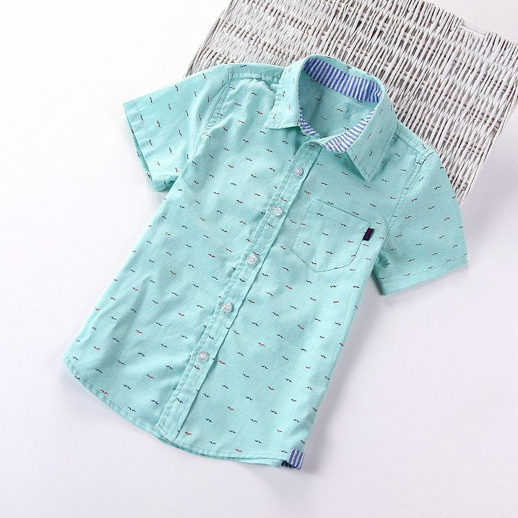 Children boys brand fashion kids cotton cloth short-sleeved shirts,Fit for 3-10 years kids boys - CelebritystyleFashion.com.au online clothing shop australia