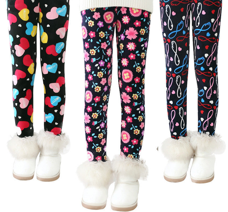 Plus Velvet Girl Kids Winter Pants Thickening Girls Leggings Cartoon For 24M-10Years Warm Girls' Trousers Children's Clothing - CelebritystyleFashion.com.au online clothing shop australia