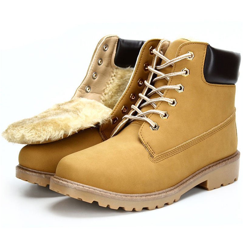 New big size leather men boots winter man shoes ankle boot men's snow shoe martin cowboy autumn man fur velvet flats 1208 - CelebritystyleFashion.com.au online clothing shop australia