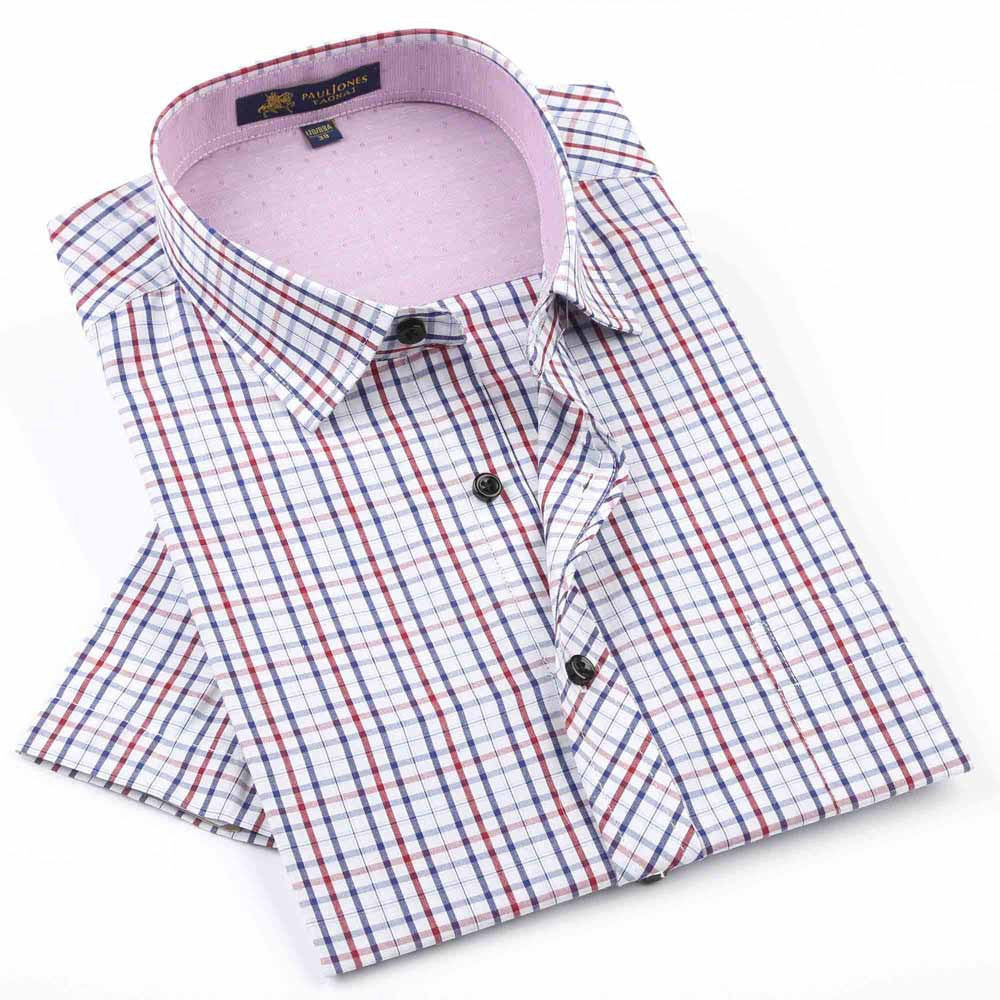 NEW Brand Men's shirts Fashion Casual Plaid short sleeve shirt men Dress shirt spring summber style shirts for man - CelebritystyleFashion.com.au online clothing shop australia