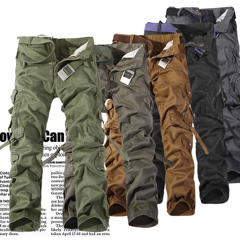 Top Fashion Multi-Pocket Solid Mens Cargo Pants High Quality Plus Size Men Trousers Size 28-42 - CelebritystyleFashion.com.au online clothing shop australia