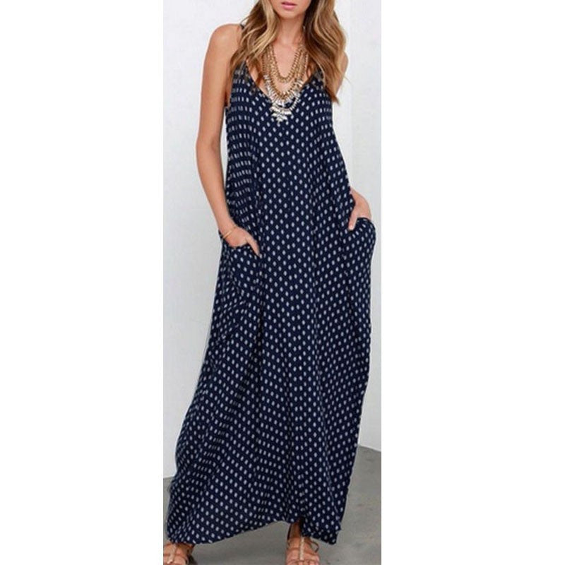 6 Color Sexy ZANZEA Women Strapless Polka Dot Casual Loose Long Maxi Summer Dress Cotton Beach de verano Vestidos Plus Size - CelebritystyleFashion.com.au online clothing shop australia