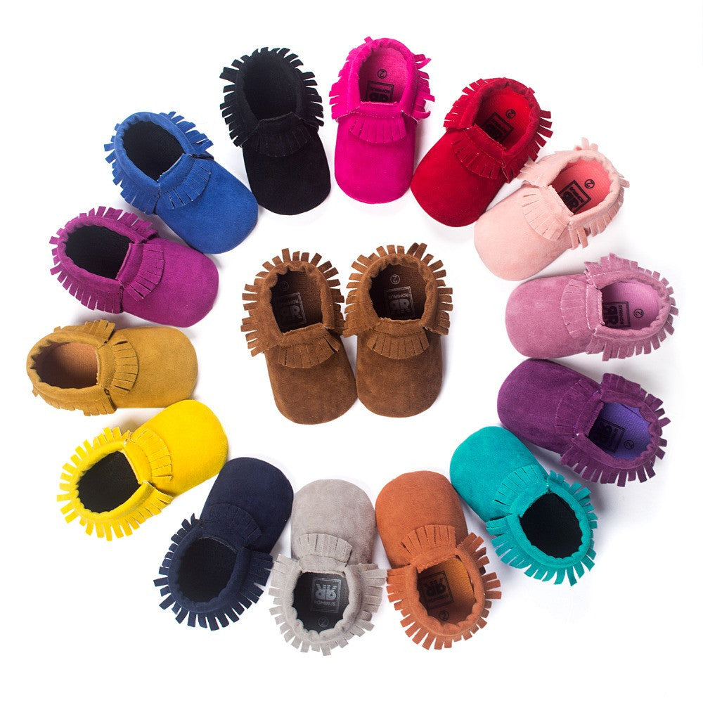 New PU Suede Leather Newborn Baby Boy Girl Baby Moccasins Soft Moccs Shoes Bebe Fringe Soft Soled Non-slip Footwear Crib Shoe - CelebritystyleFashion.com.au online clothing shop australia