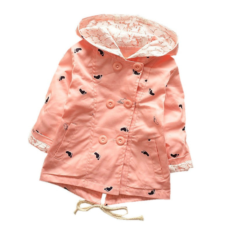 Hooded Girls Coat 100% Cotton Jacket For Girls 1-4 Years Windbreaker KF101 - CelebritystyleFashion.com.au online clothing shop australia