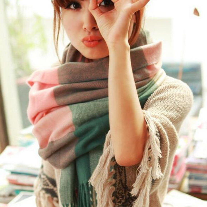 190*60CM Fashion Wool Winter Scarf Women Bandana Plaid Thick Cachecol Brand Shawls and Scarves for Women - CelebritystyleFashion.com.au online clothing shop australia