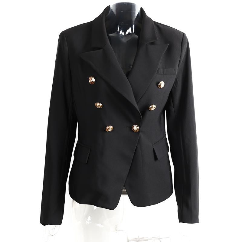 Double Breasted Blazer Coat Elegant Slim Suit Jacket - CELEBRITYSTYLEFASHION.COM.AU - 8