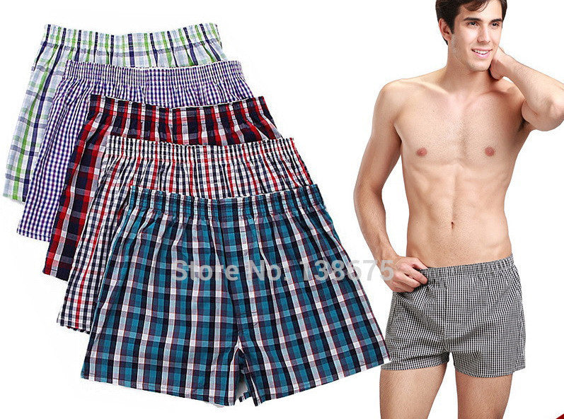 Classic Plaid Men Boxer Shorts mens underwear trunks Cotton Cuecas Underwear boxers for male Mix Color 4 Pieces/Lot - CelebritystyleFashion.com.au online clothing shop australia