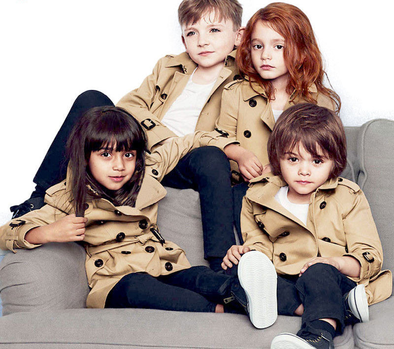 Fashion Girls Boys Trench Clothing Children Wind Jacket Autumn Winter Child Casual Coat Turn-down Collar Outwear - CelebritystyleFashion.com.au online clothing shop australia