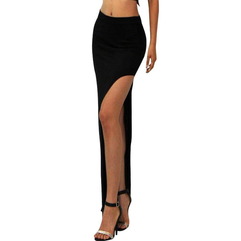 New Fashion Charming Sexy Women Lady Long Skirts Open Side Split Skirt Long Maxi Skirt Black - CelebritystyleFashion.com.au online clothing shop australia