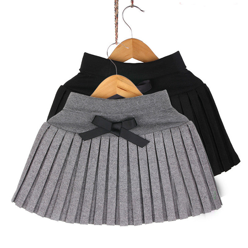 clothing girl's bust skirt thin woolen pleated skirt black/gray 3T~12 - CelebritystyleFashion.com.au online clothing shop australia