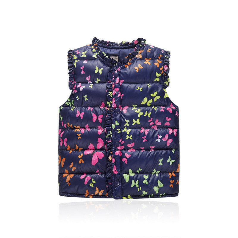 Girls Vests Children's Down Cotton Warm Vest Baby Girls Sweet Floral Waistcoat High Quality Kids Vest Outerwear 2-7 Years - CelebritystyleFashion.com.au online clothing shop australia