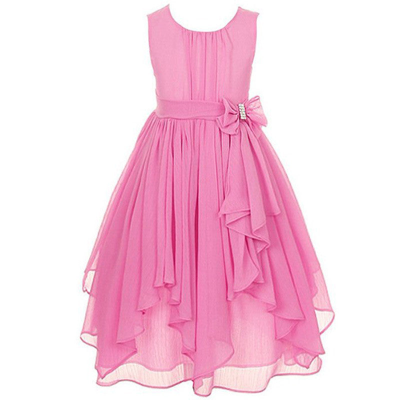 Girl Dress for Wedding Irregular Ruffled Summer Party Princess Dresses Chiffon Children Clothing Kids clothes - CelebritystyleFashion.com.au online clothing shop australia