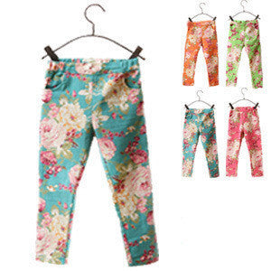 Kids Leggings Summer Girl Legging Cheap Floral Skinny Pencil Pants for Girls Children Pants - CelebritystyleFashion.com.au online clothing shop australia