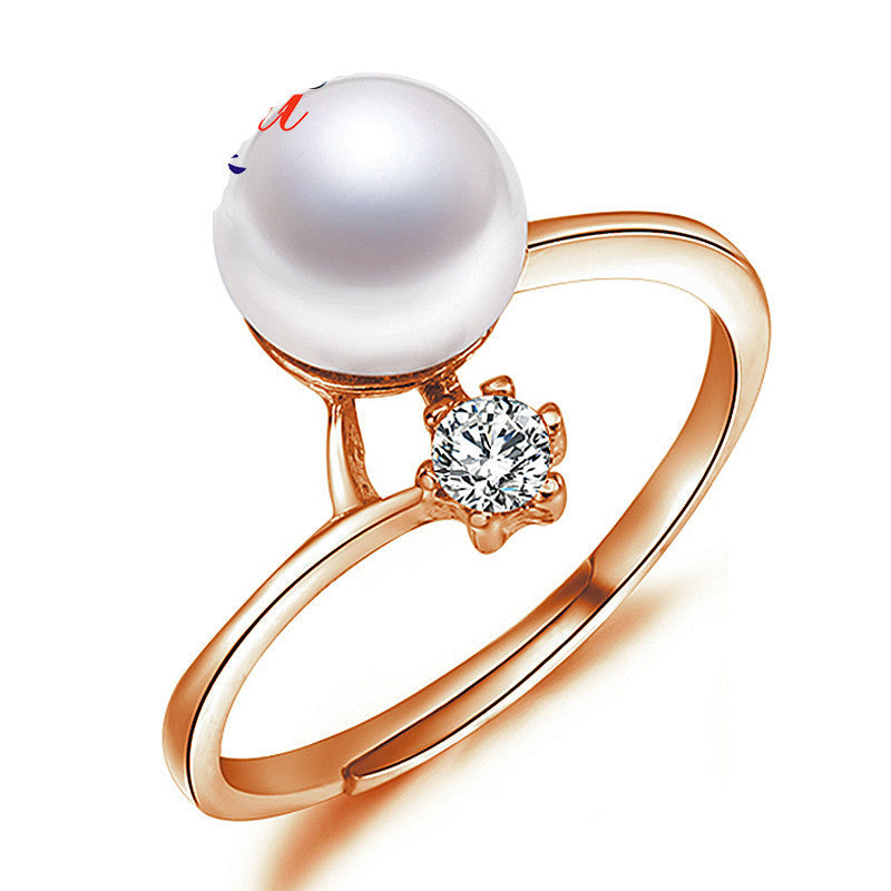 100% Real Pearl Ring AAA 8-9mm Freshwater Pearl Finger Ring For Women Anniversary Gift Female Ring Bijoux - CelebritystyleFashion.com.au online clothing shop australia