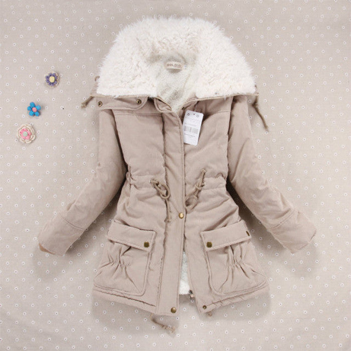 New Winter Coat Women Slim Plus Size Outwear Medium-Long Wadded Jacket Thick Hooded Cotton Wadded Warm Cotton Parkas - CelebritystyleFashion.com.au online clothing shop australia