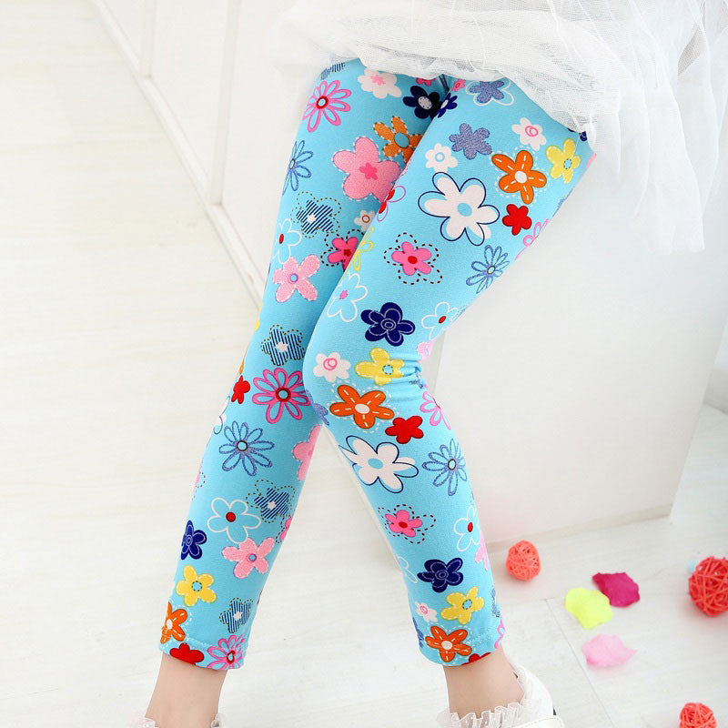 2-7years kids fashion cute cat leggings girls lovely flower leggings children long sleeve skinny pants - CelebritystyleFashion.com.au online clothing shop australia