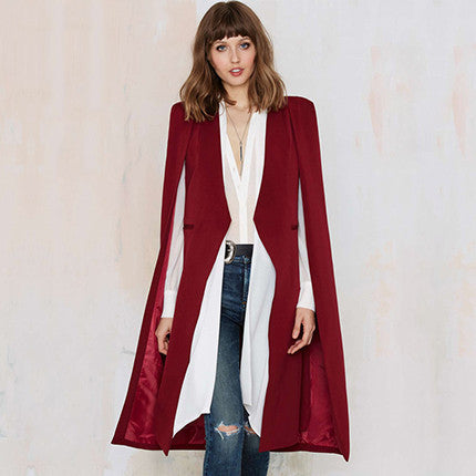 HDY Haoduoyi Autumn Fashion Women 3 Colors Open Stitch Cloak Trench Coats Outwears Poncho Coat - CelebritystyleFashion.com.au online clothing shop australia