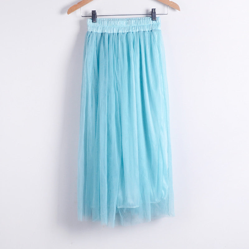 Skirt Ladies Elegant Casual High Waist Pleated Skirt Long Tulle Skirts Straight Skirts Solid Mesh Skater Skirt WAIBO BEAR - CelebritystyleFashion.com.au online clothing shop australia