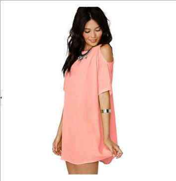 Womens Summer Dresses Summer Short Sleeve Chiffon dress Loose Off Shoulder 3XL Casual Women Dress Plus Size - CelebritystyleFashion.com.au online clothing shop australia