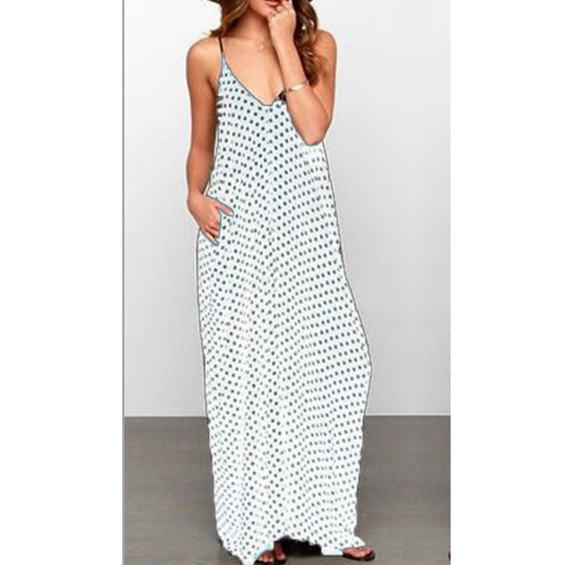 6 Color Sexy ZANZEA Women Strapless Polka Dot Casual Loose Long Maxi Summer Dress Cotton Beach de verano Vestidos Plus Size - CelebritystyleFashion.com.au online clothing shop australia