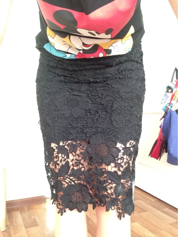 High Quality New Women Lace Skirt A-Line Hollow Out White Black SKirt Knee Length Plus SIze S-3XL Free Shipping - CelebritystyleFashion.com.au online clothing shop australia