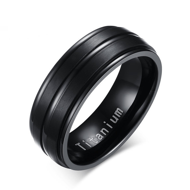 8mm Black Men Ring 100% Titanium Carbide Men's Jewelry Wedding Bands Classic Boyfriend Gift - CelebritystyleFashion.com.au online clothing shop australia