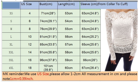 Women Blouses Off Shoulder Lace Crochet Shirts Long Sleeve Casual Tops Blouse Plus Size HM2526