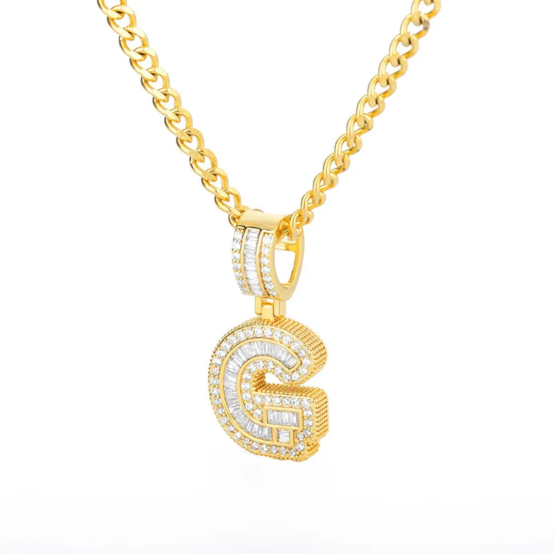 Cubic Zirconia Letters A-Z Pendant Necklaces Iced Out Rock Candy Style Initial Charms Necklace Fantastic Jewelry Gift-Dollar Bargains Online Shopping Australia