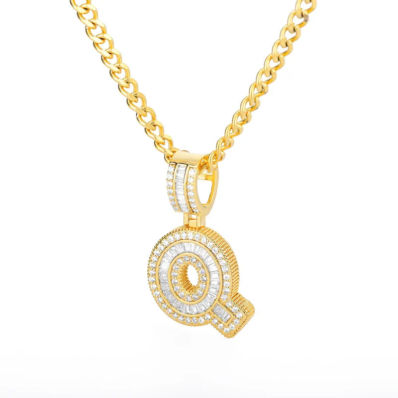 Cubic Zirconia Letters A-Z Pendant Necklaces Iced Out Rock Candy Style Initial Charms Necklace Fantastic Jewelry Gift-Dollar Bargains Online Shopping Australia