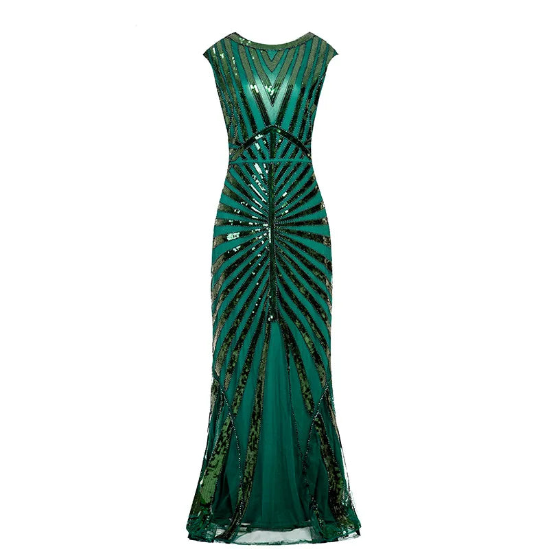Women 1920s Great Gatsby Dress Long 20s Flapper Dress Vintage O Neck S Women 1920s Great Gatsby Dress Long 20s Flapper Dress Vintage O Neck S