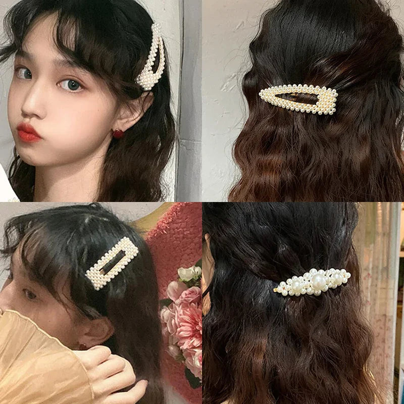 Pearl Hair Clips For Women Korean Women Hairpins Girl Geometric Hair Barrettes Fashion Hairgrip Hair Accessories