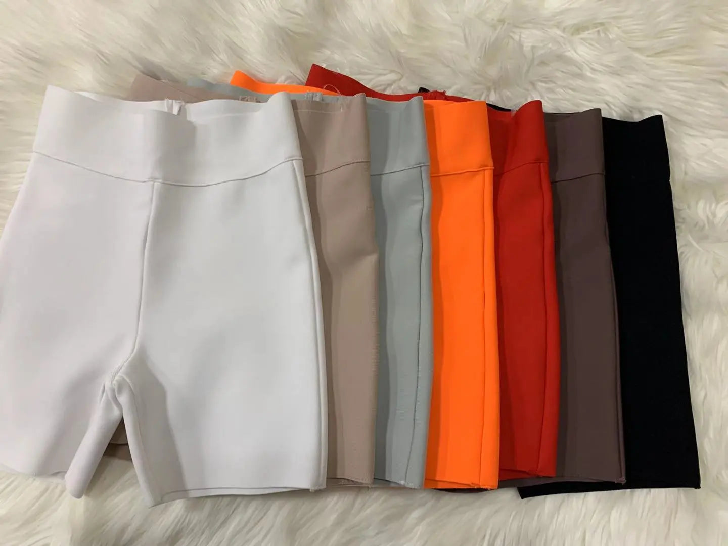 Bandage Shorts White Black Grey Bandage Short Pants High Waist Rayon Vintage Shorts-Dollar Bargains Online Shopping Australia
