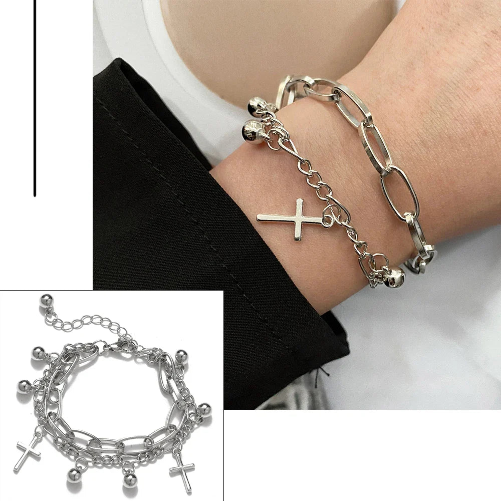 FNIO Bohemian Bracelets for Women Fashion Multilayer Beaded Chain Bracelets Set Charm Bracelet Bangles Jewelry Punk-Dollar Bargains Online Shopping Australia