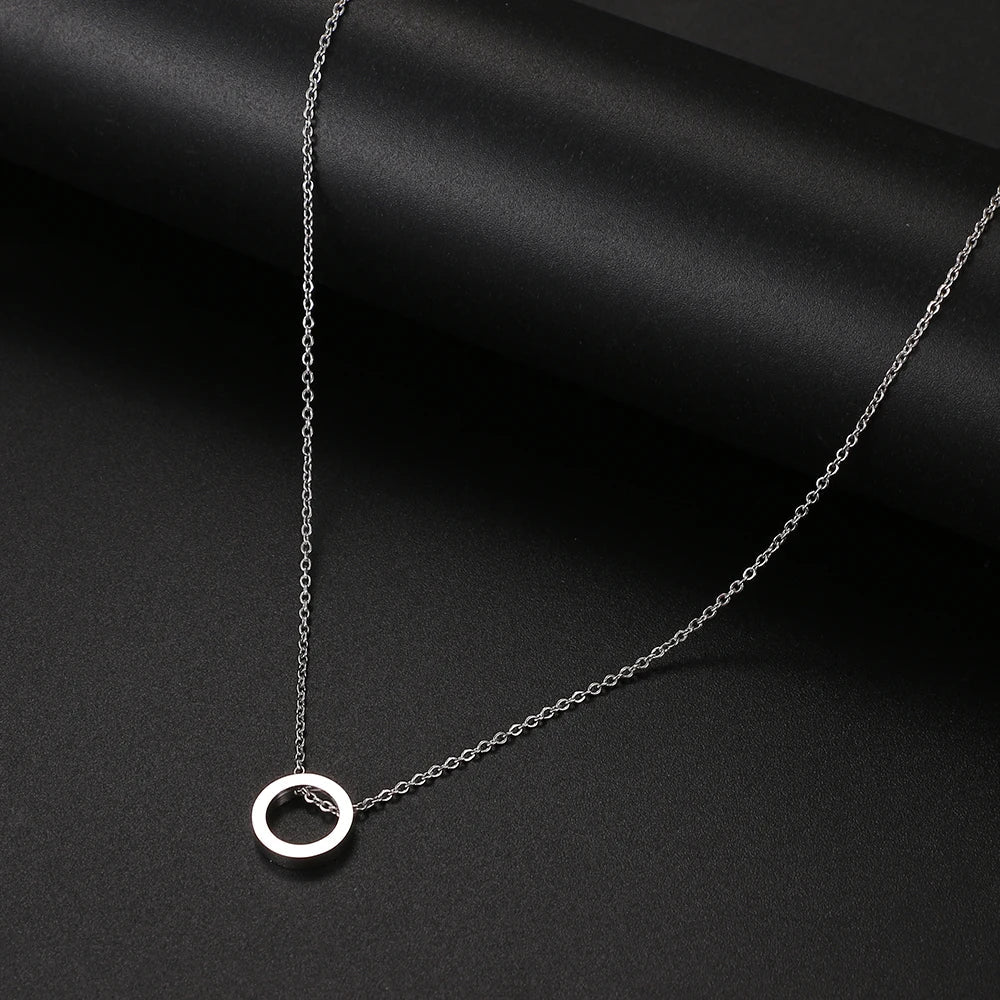 Stainless Steel Necklaces Minimalist Four-leaf Clover Geometric Style Fashion Chain Necklace for Women Collar Pendant Jewelry-Dollar Bargains Online Shopping Australia