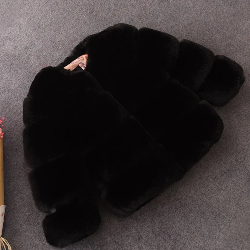 Baby Girls Faux Fur Coat Winter Children Girls Long Sleeve Christmas Jacket Warm Kids Girls Snow Coat Girls Outerwear Clothing-Dollar Bargains Online Shopping Australia