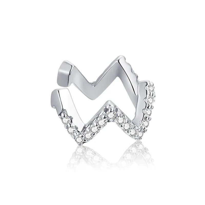 Ear Cuff Silver Clip Earrings for Women Gold Color Spain Fashion Jewelry Rhinestone Tiny Earrings-Dollar Bargains Online Shopping Australia