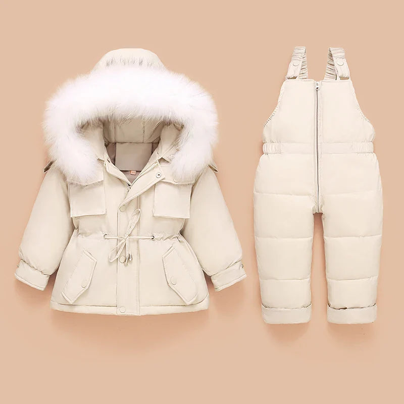 Children Down Coat Jacket jumpsuit Kids Toddler Girl Boy Clothes Down 2pcs Winter Outfit Suit Warm Baby Overalls Clothing Sets