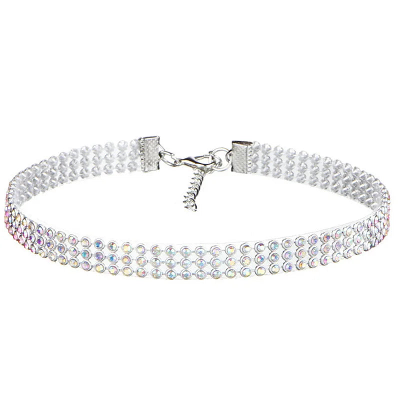 European Style Women Bundle Neck Element Necklace Jewelry Punk Hip Hop Choker Inlay Rhinestone Collar Gift-Dollar Bargains Online Shopping Australia