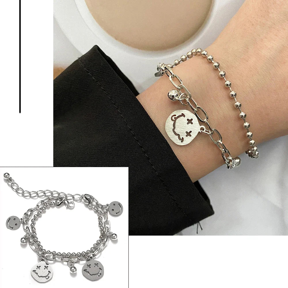 FNIO Bohemian Bracelets for Women Fashion Multilayer Beaded Chain Bracelets Set Charm Bracelet Bangles Jewelry Punk-Dollar Bargains Online Shopping Australia