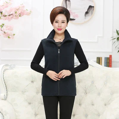 Plus Size Autumn Women Polar Fleece Fabric Vest Large Sleeveless Jacket Fashion Zipper Women's Leisure gilet-Dollar Bargains Online Shopping Australia