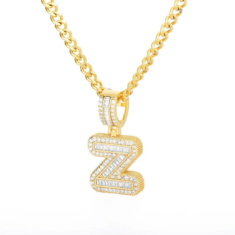Cubic Zirconia Letters A-Z Pendant Necklaces Iced Out Rock Candy Style Initial Charms Necklace Fantastic Jewelry Gift-Dollar Bargains Online Shopping Australia