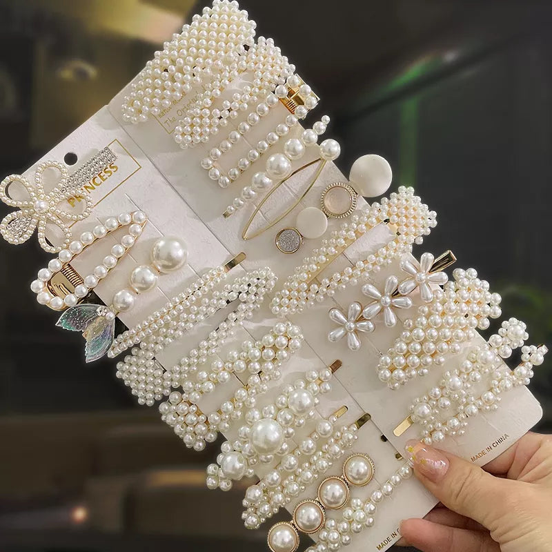 Pearl Hair Clips For Women Korean Women Hairpins Girl Geometric Hair Barrettes Fashion Hairgrip Hair Accessories