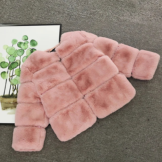 Baby Girls Faux Fur Coat Winter Children Girls Long Sleeve Christmas Jacket Warm Kids Girls Snow Coat Girls Outerwear Clothing-Dollar Bargains Online Shopping Australia